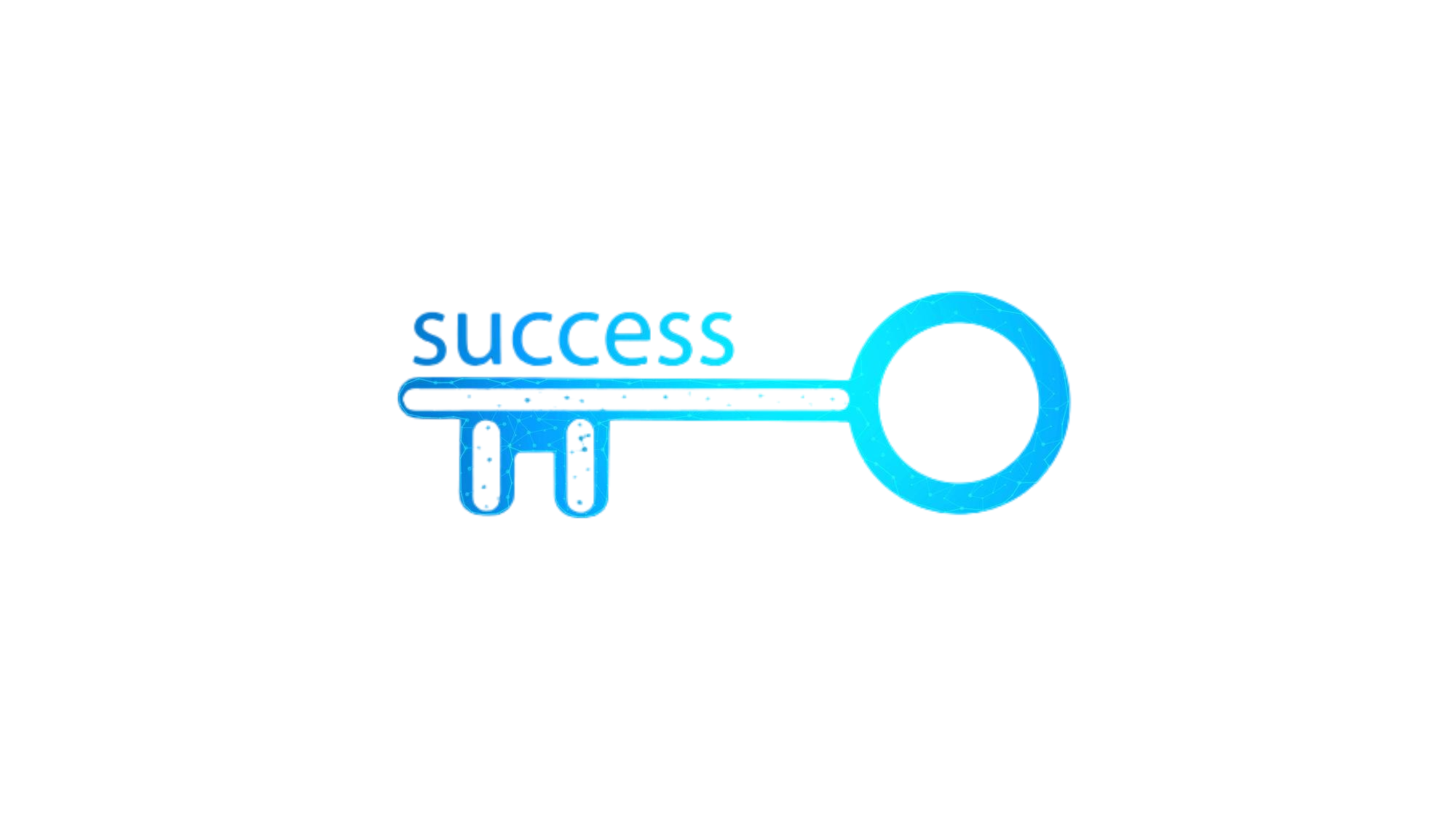 key-with-inscription-success-blue-background
